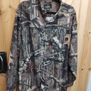 CAMO Red Head Break-Up‎ Infinity Woods Brown Button Up Long Sleeve Sz XL Acorn